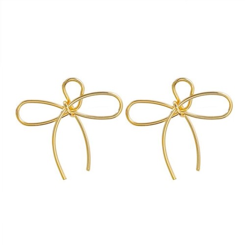 summer Alloy bow flowers earrings occidental style Earring woman trend brief Metal ear stud