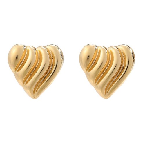 summer heart-shaped Alloy earrings occidental style lady wave pattern Metal ear studearrings