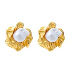 summer Alloy imitate Pearl flowers earrings occidental style Earring woman ele..