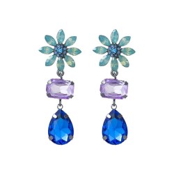 earrings colorful diamond earrings fully-jewelled flowers drop earring woman t..
