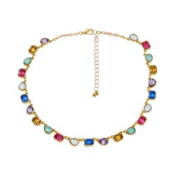 fashion colorful diamond occidental style necklace lady fully-jewelled trend b..