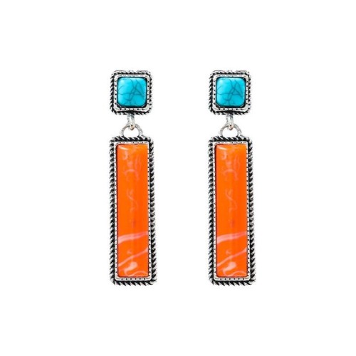  occidental style earrings lady long imitate turquoise earring Bohemian style