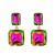 earrings colorful diamond earrings multilayer square fully-jewelled Earring woman trend geometry occidental sty
