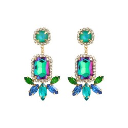 earrings colorful diamond earrings fully-jewelled flowers earring lady trend o..