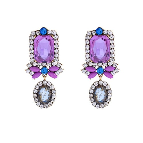 occidental style luxurious fashion palace wind Alloy diamond earrings personality high geometry Earring woman