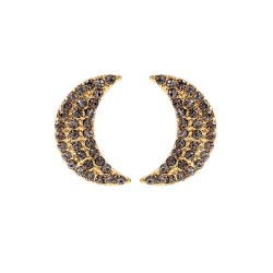 exaggerating brilliant Rhinestone Moon earrings female fashion crystal earrin..