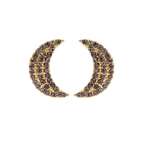 exaggerating brilliant Rhinestone Moon earrings female fashion crystal earrings