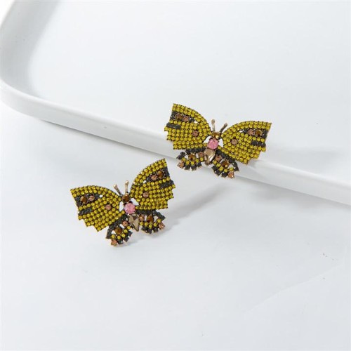 fashion fully-jewelled butterfly high ear stud woman samll temperament occidental style