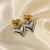 occidental style samll samll Double love pendant ear stud all-Purpose samll woman temperament Peach hear