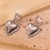 occidental style samll samll Double love pendant ear stud all-Purpose samll woman temperament Peach hear