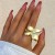 occidental style exaggerating Metal textured surface butterfly ring woman brief bow