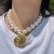 occidental style wind big pendantnecklace woman imitate Pearl necklace starfish chain