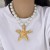 occidental style wind big pendantnecklace woman imitate Pearl necklace starfish chain