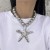 occidental style wind big pendantnecklace woman imitate Pearl necklace starfish chain