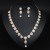  occidental style brief fashion Rhinestone Pearl flowers necklace earrings set woman temperament collocation