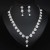  occidental style brief fashion Rhinestone Pearl flowers necklace earrings set woman temperament collocation