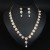  occidental style brief fashion Rhinestone Pearl flowers necklace earrings set woman temperament collocation