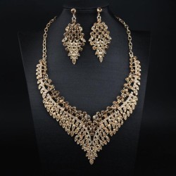 occidental style exaggerating fully-jewelled temperament luxurious necklace earrings set woman