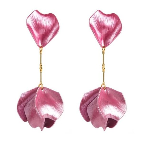 small fresh sweet petal Ladies earrings exaggerating personality flowers tassel long style woman