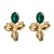 occidental style retro temperament exaggerating flowers earrings creative silver diamond resin high Ea