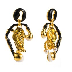 occidental style exaggerating eyes Modeling earrings woman silver high unique ..