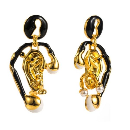 occidental style exaggerating eyes Modeling earrings woman silver high unique ear stud