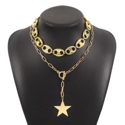 occidental style wind high star Metal necklace  fashion all-Purpose chain chai..