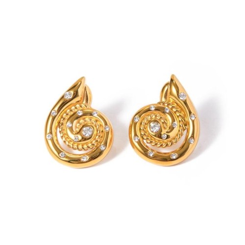 occidental style fashion temperament samll personality Earring  retro leisure wind diamond Metal ear stud