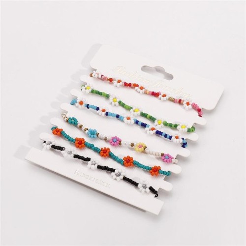 occidental style Bohemia fashion flowers beads bracelet  summer ethnic style color elasticity