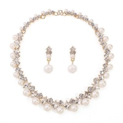  Alloy necklace earrings  elegant fashion all-Purpose bride set