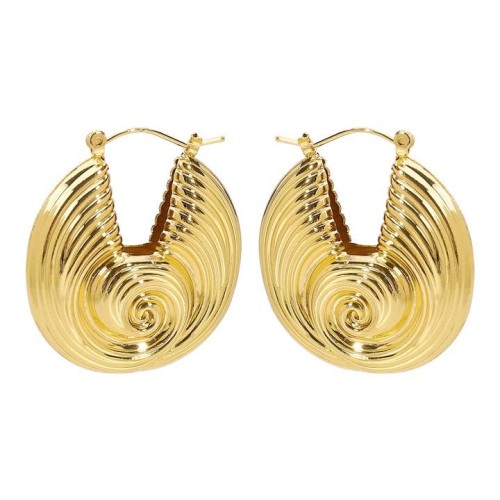 E occidental style Street Snap all-Purpose Earring  retro exaggerating sector Metal buckle