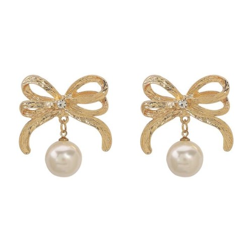 EowEarings bow Pearl ear stud  sweet wind brief samll earrings