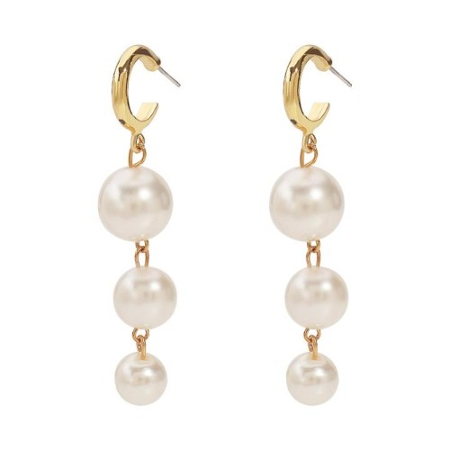 E Pearl long style tassel earrings woman  retro palace wind temperament elegant all-Purpose