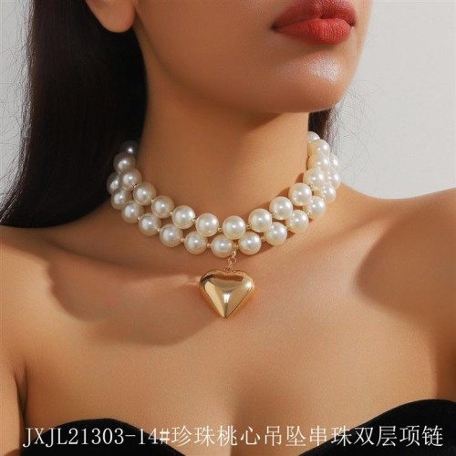 occidental style  geometry Round imitate Pearl exaggerating punk beads Doubl