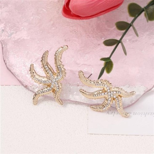 occidental style exaggerating retro embed zircon personality starfish ear stud          brief claw  Earring