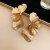 retro Metal flowers ear stud silver earrings high samll temperament petal Earring woman