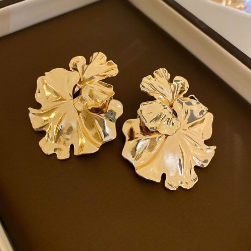 high Metal flowers sequin silver ear stud occidental style fashion brief samll temperament earrin