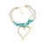 imitate Pearl necklace exaggerating occidental style woman heart-shaped Alloy pendant Bohemian style tur