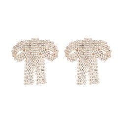 super claw chain fully-jewelled bow earrings occidental style exaggerating Ear..