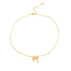  Word chain fully-jewelled butterfly pendant occidental style necklace woman t..