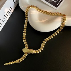 occidental style personality snake square necklace wind exaggerating clavicle ..