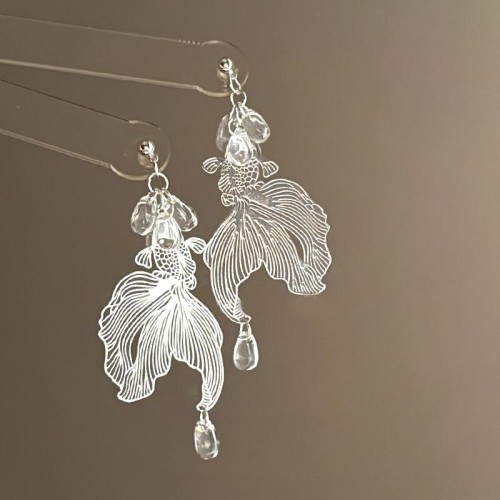 silver new medium earrings ear stud Chinese style personality all-Purpose earrings samll fashio