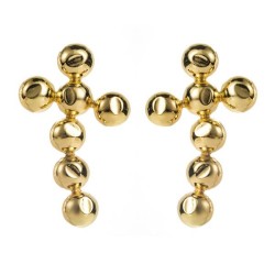  occidental style trend earrings personality Alloy beads cross Earrings silver..