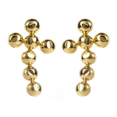  occidental style trend earrings personality Alloy beads cross Earrings silver high earring
