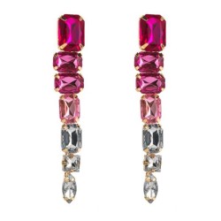 occidental style fashion Alloy colorful diamond multilayer long style ear stud..