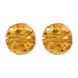 E Irregular Metal flower earrings  high exaggerating ear stud woman