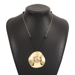  Metal geometry Round pendant necklace  same style exaggerating personality cl..