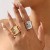 R Metal width surface ring  brief wind personality Irregular opening