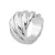 R occidental styleins wind retro pattern wave width surface ring  fashion samll