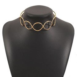 occidental style personality geometry Collar  medium wind wave Metal